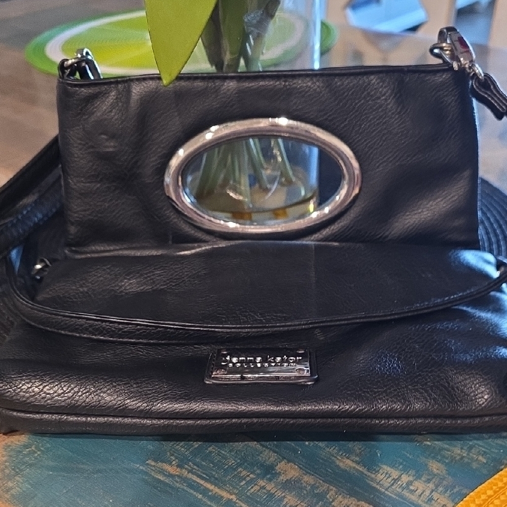 Jenna Kator  Black Leather Crossbody Bag - Picture 2 of 11